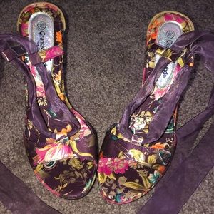 Floral Wrap Up Heels from Grande Mundo